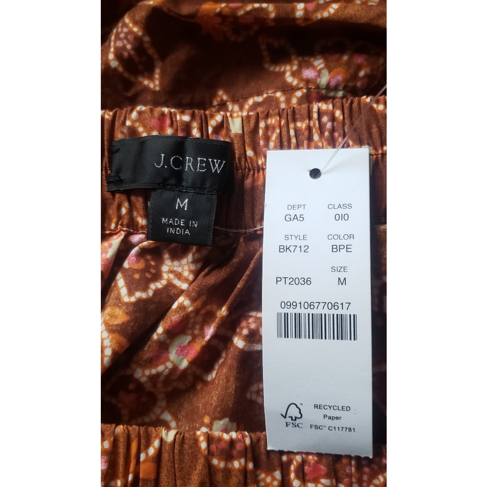 11. J.Crew Tiered pull-on maxi skirt in vintage vines - Picture 9 of 11